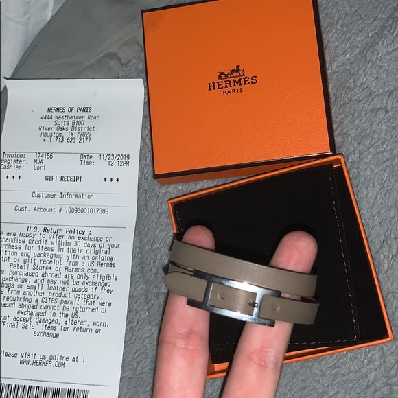 Women’s Hermès leather bracelet